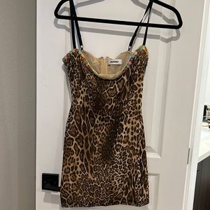 Danielle Guizio Leopard Mini Dress worn once in perfect condition